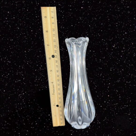 Vintage Orrefors Clear Glass Crystal Vase Hand Made In Sweden Flower Shaped 7.5" - Picture 9 of 13